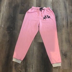 Pink pajama bottoms